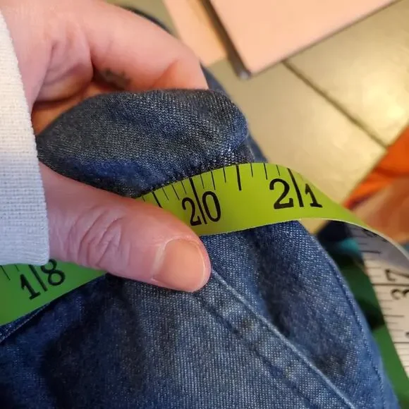 Vintage 90s Cottagecore Sunflower Fall Autumnal Denim A Line Maxi Dress - Picture 14 of 15